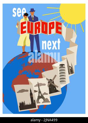 See Europe Retro Stock Photo