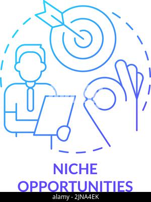Niche opportunities blue gradient concept icon Stock Vector