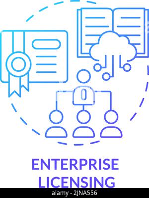 Enterprise licensing blue gradient concept icon Stock Vector