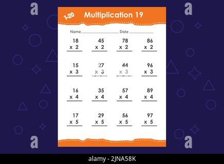 Basic math multiplication for kids. An educational worksheet for kids ...