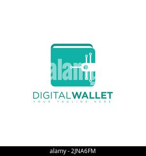Digital wallet e payment logo design vector image. logo concept of credit card, crypto wallet, fast online payment. Stock Vector