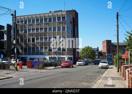 South Hill Avenue in the Centre of South Harrow, Greater London UK, with the Pentax House building of the left Stock Photo