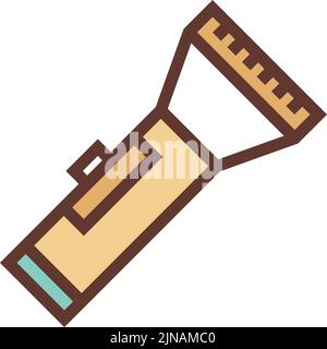 Flashlight icon. Light source color line symbol Stock Vector