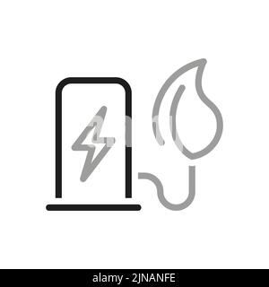 Simple of Car Charging Station Related Vector Line Icon. Contains such Icon as green energy for car. Stock Vector