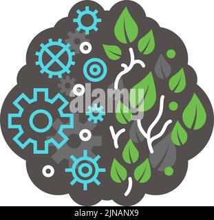 Left and right sides of brain. Creative and logical thinking Stock Vector