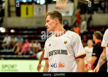 Germany's Andreas Obst (42) pictured ahead of a friendly basketball match ahead of the European Championships between Belgian national team 'the Belgian Lions' and Germany, Wednesday 10 August 2022, in Hasselt. BELGA PHOTO JILL DELSAUX Stock Photo