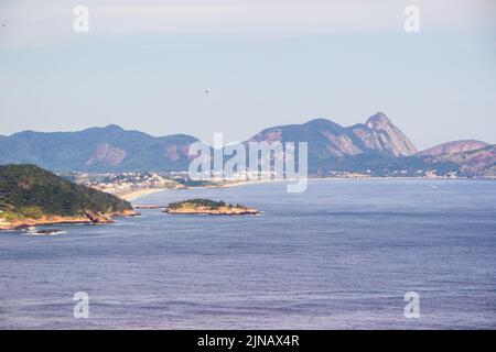 beaches of niterói, seen from the top of the hill of Urca. Stock Photo