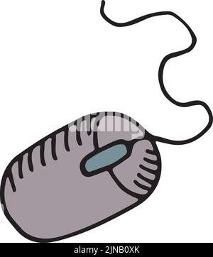 Mouse doodle. Computer control device. Color icon Stock Vector