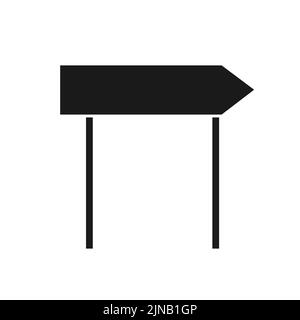 Road sign traffic blan vector illustration black solid. Isolated white street information direction symbol Stock Vector