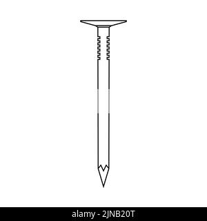 Nail tool construction vector illustration equipment icon outline. Repair symbol industry and object isolated white line thin. Carpentry instrument an Stock Vector