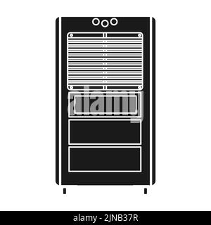 Air conditioner climate vector icon solid black. Symbol temperature illustration cooling isolated white and conditioning house sign Stock Vector