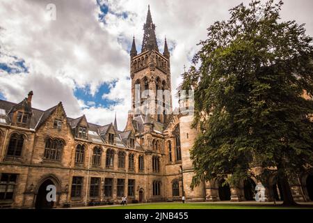 The main building cloister at the University of Glasgow in Scotland Stock Photo