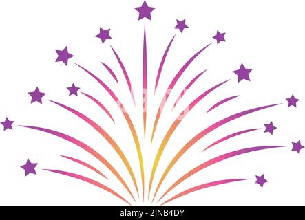 Color firework icon. Night show light symbol Stock Vector