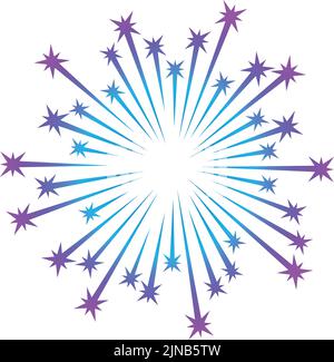 Sky holiday light show icon. Color party symbol Stock Vector