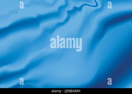Silk blue background. Abstract vector pattern with copy space. Liquid wave texture, smooth drapery wallpaper. Wedding fabric, satin. Wavy design for Stock Vector