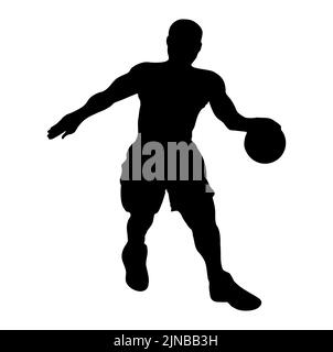 Man Playing Basketball Silhouette Athlete Sports Player Vector Stock Vector
