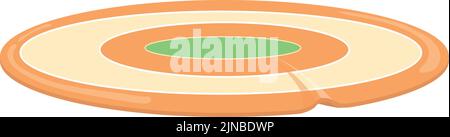 Round bath rug. Cartoon mat icon. Weaving carpet isolated on white background Stock Vector