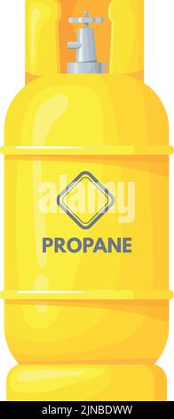 Propane tank icon. Cartoon compressed gas storage isolated on white background Stock Vector