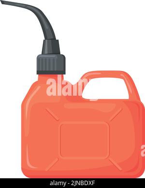 Red canister icon. Plastic fuel cartoon container isolated on white background Stock Vector