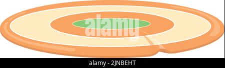 Round bath rug. Cartoon mat icon. Weaving carpet isolated on white background Stock Vector