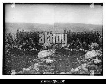 Tell el-Ful battlefield, etc. Large grave filled with dead Turks. Stock Photo