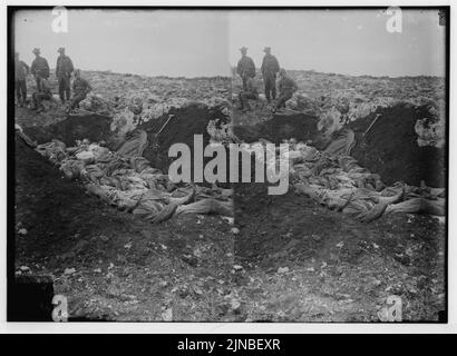 Tell el-Ful battlefield, etc. Grave with fallen Turks. Stock Photo