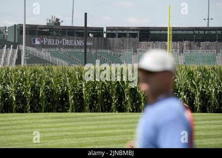 Dyersville, United States. 10th Aug, 2022. Major League Baseball prepares for the second annual Field of Dreams game between the Cincinnati Reds and Chicago Cubs in Dyersville, Iowa, Wednesday, August 10, 2022. Photo by Mark Black/UPI Credit: UPI/Alamy Live News Stock Photo