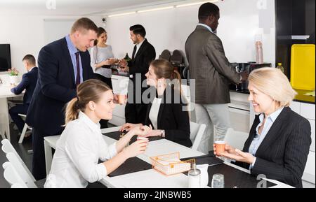 fatigue party having break at office Stock Photo