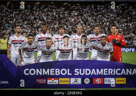 Fortaleza, Brazil. 10th Aug, 2022. CE - Fortaleza - 10/08/2022 - COPA SUL-AMERICANA 2022, CEARA X SAO PAULO - Jogadores do Sao Paulo posam para foto antes na partida contra Ceara no estadio Arena Castelao pelo campeonato Copa Sul-Americana 2022. Foto: Lucas Emanuel/AGIF/Sipa USA Credit: Sipa USA/Alamy Live News Stock Photo