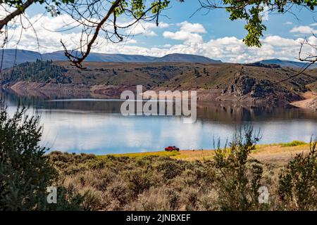 Gunnison, Colorado - The drought affecting the American west has dramatically dropped water levels on Blue Mesa Reservoir in Curecanti National Recrea Stock Photo