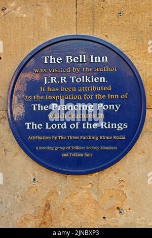 The Bell Inn, JRR Tolkien link ,Moreton-in-Marsh,  Evenlode Valley, Cotswold District Council, Gloucestershire, England, UK, GL56 0LW Stock Photo