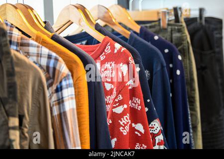 Dhaka, Bangladesh. 13th Dec, 2021. Ready-made garments seen displayed ...