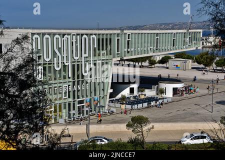 Marseille, France. 8th Aug, 2022. General view of the Villa Méditerranée housing the replica of the Grotte Cosquer in PACA. The replica of the Grotte Cosquer has been returned to the Villa Méditerranée building in Marseille. (Credit Image: © Gerard Bottino/SOPA Images via ZUMA Press Wire) Stock Photo