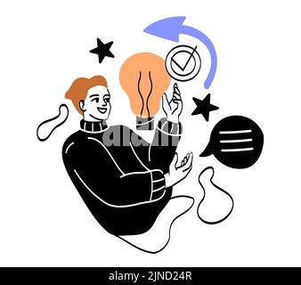 Cartoon character coming up with an idea Stock Vector Image & Art - Alamy