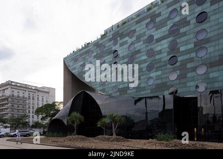 Architectural detail of the Hotel Unique, a well-known hotel for its ...