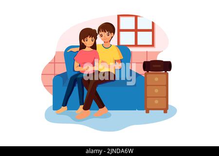 Smart Home Illustration concept. Flat illustration isolated on white background Stock Vector