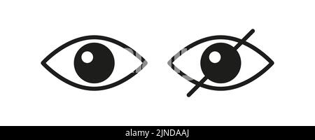 Password hidding icons set. Icons for data privacy and sensitive content mark. Outline vector illustration Stock Vector