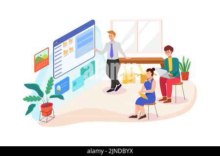Business coaching Illustration concept. Flat illustration isolated on white background Stock Vector