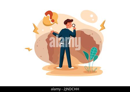 Business Scene Illustration concept. Flat illustration isolated on white background Stock Vector