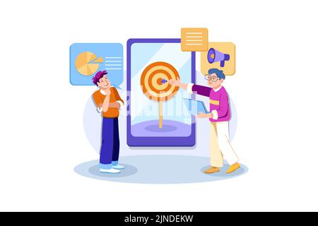 Digital Marketing Illustration concept. Flat illustration isolated on white background Stock Vector