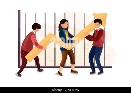 Business Scene Illustration concept. Flat illustration isolated on white background Stock Vector