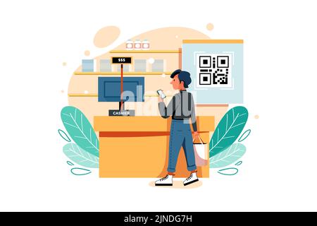 Digital Wallet Illustration concept. Flat illustration isolated on white background Stock Vector