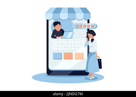 Online Review Illustration concept. Flat illustration isolated on white background Stock Vector