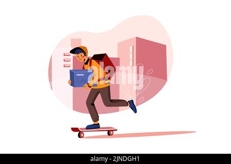 Delivery Package Illustration concept. Flat illustration isolated on white background Stock Vector
