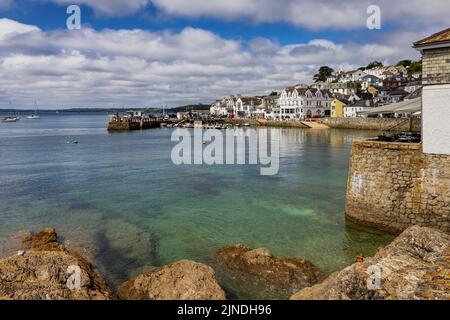 The beautiful harbour of St Mawes on the end of the Roseland Peninsula in Cornwall, England. Stock Photo