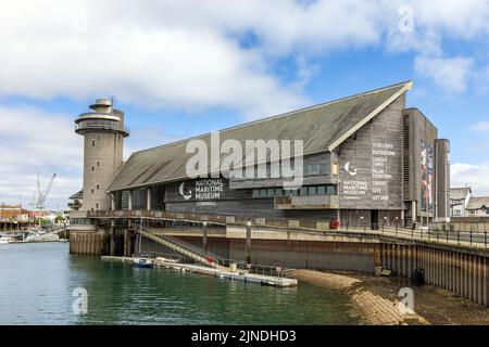 The National Maritime Museum at Discovery Quay in Falmouth, Cornwall, designed by architect M. J. Long. Stock Photo