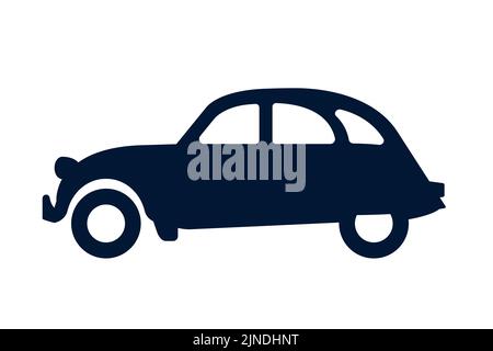 Silhouette of vintage classic retro car vector isolated Stock