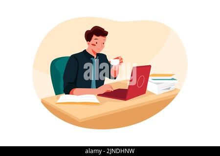 Teamwork Illustration concept. Flat illustration isolated on white background Stock Vector