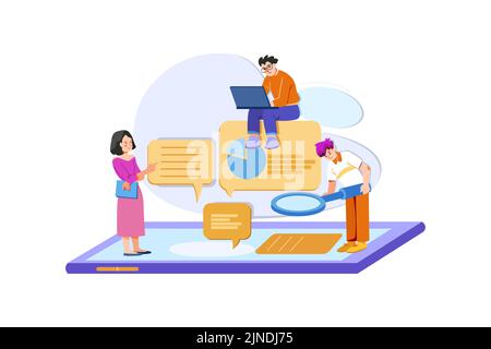 Digital Marketing Illustration concept. Flat illustration isolated on white background Stock Vector