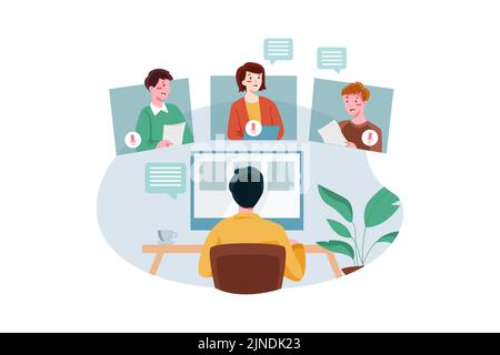 Teamwork Illustration concept. Flat illustration isolated on white background Stock Vector